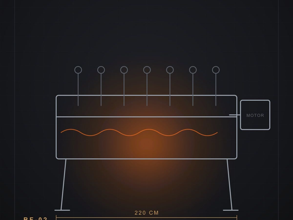 Foukou Kyrenia XL — technical drawing of the double-tier feast foukou