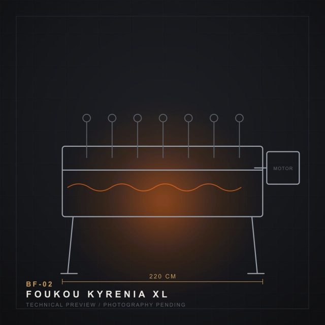Foukou Kyrenia XL — technical drawing of the double-tier feast foukou
